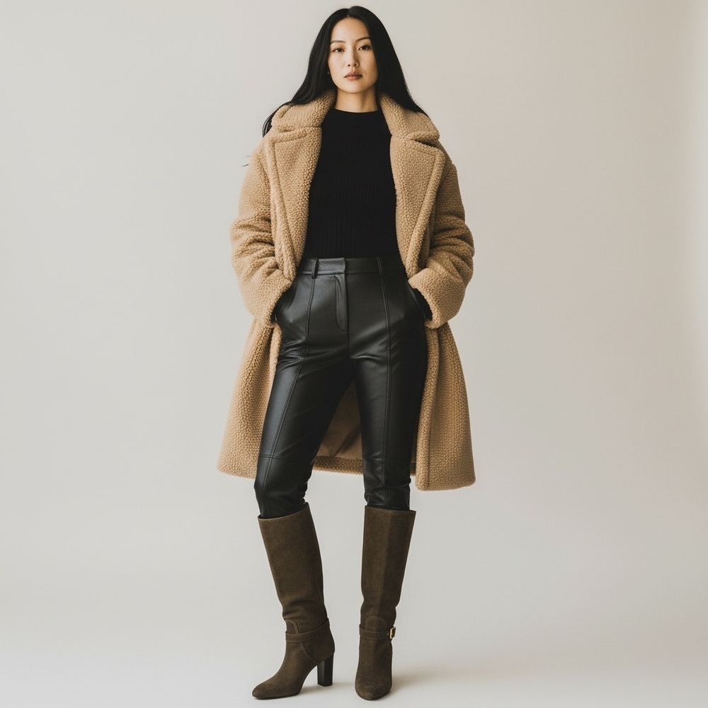 Coach Robynn mid-calf boots Flint Brown kidskin suede round toe Quiet Luxury - Picture 3 of 16